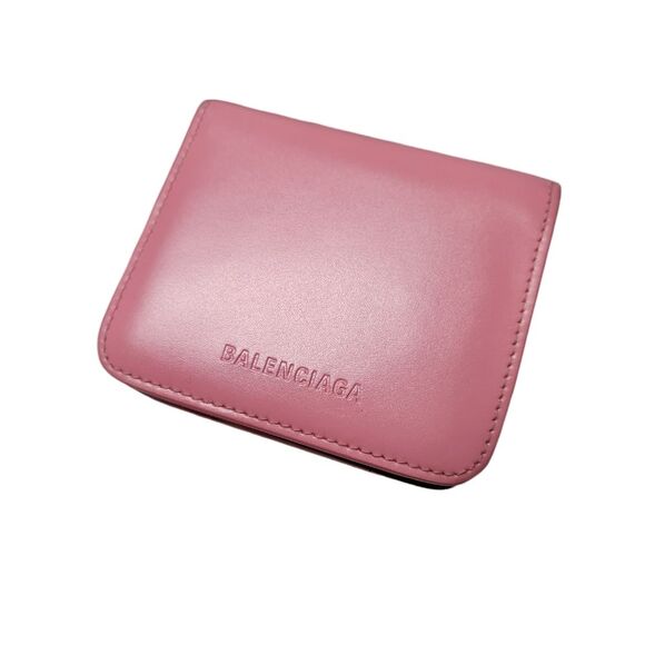 BALENCIAGA Logo Leather Bifold Wallet - Pink - Picture 2 of 9